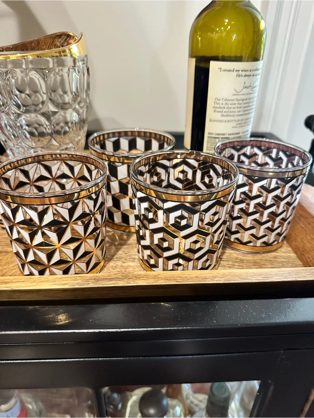 NEW Jonathan Adler Versailles Geometric Cocktail Glasses Set of 4